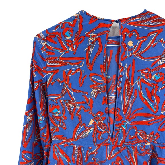 DIANE VON FURSTENBERG Dress Tie Front Silk in Custom Elsden Print - Picture 4 of 6